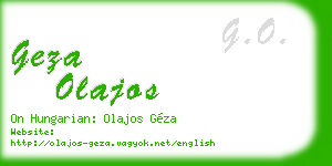 geza olajos business card
